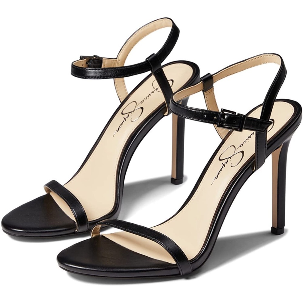 Simple Black Sandal Heels